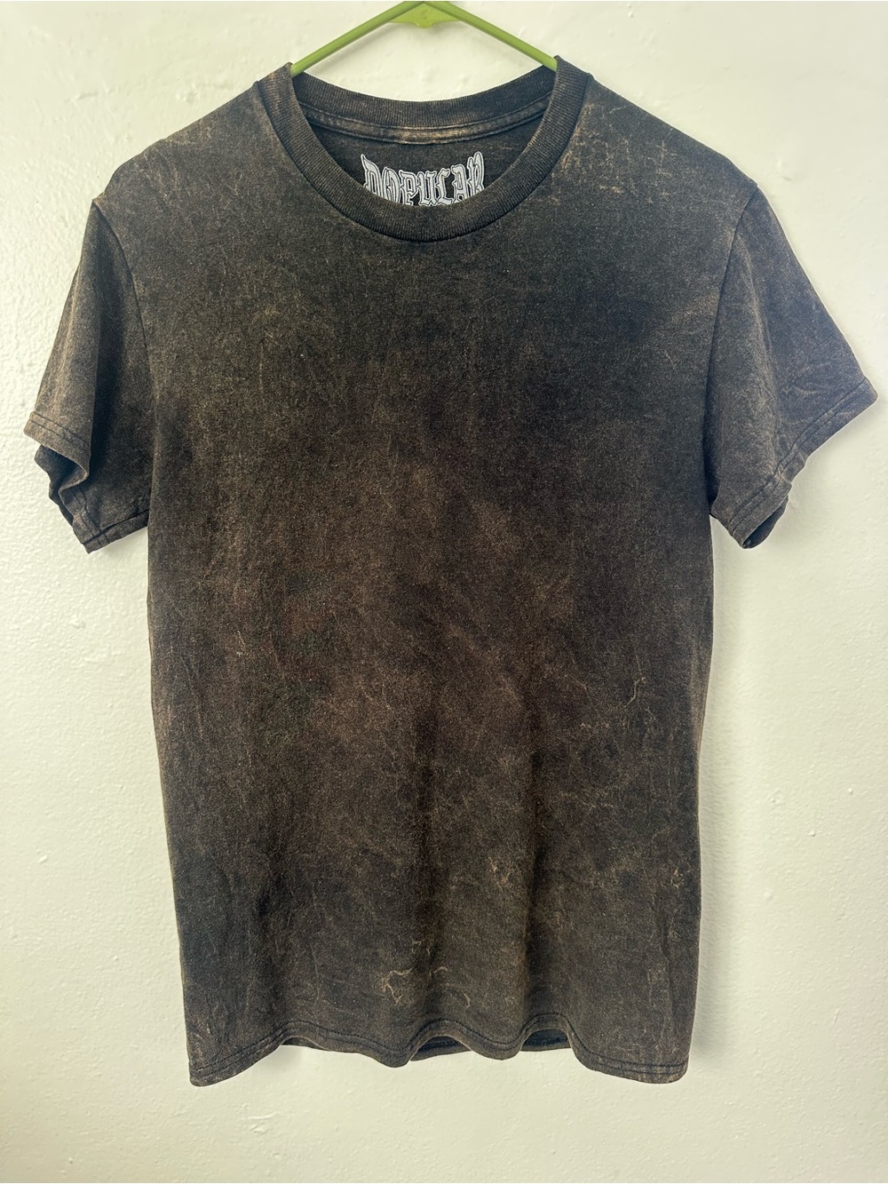 Men's Popular Poison Mineral Wash T-Shirt – Black/Grey – S